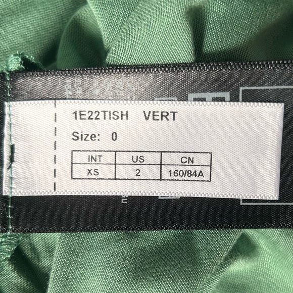 ba&sh Tisha Draped T-Shirt Dress | Green | Size XS, US 2 - Picture 14 of 16